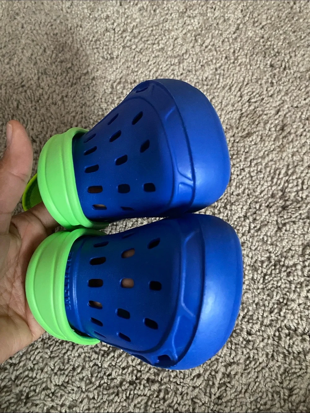 Skechers Blue Clog-Style Water Shoes with Neon Green Trim